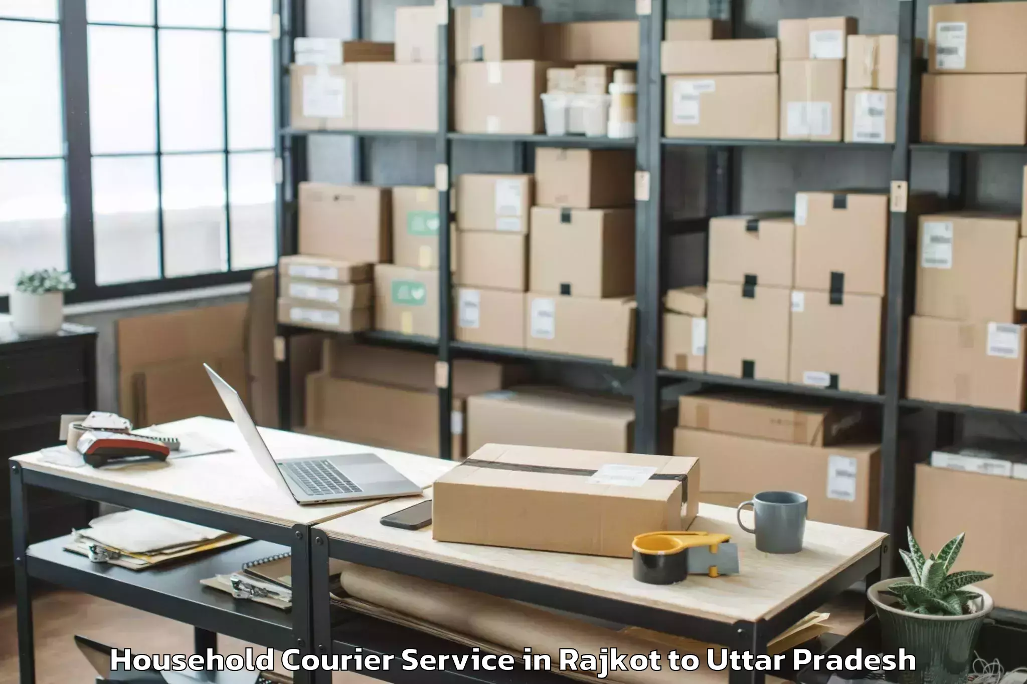 Top Rajkot to Mishrikh Household Courier Available